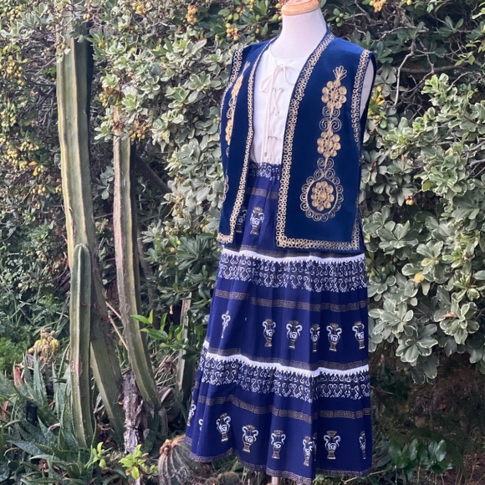 VINTAGE Boho Vest & Skirt Set|Small